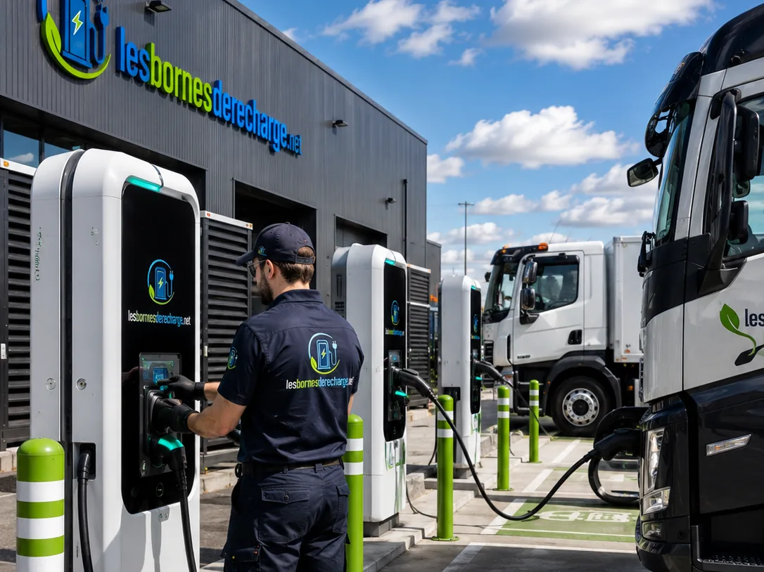 Bornes de recharge rapide desservant des véhicules lourds de flotte